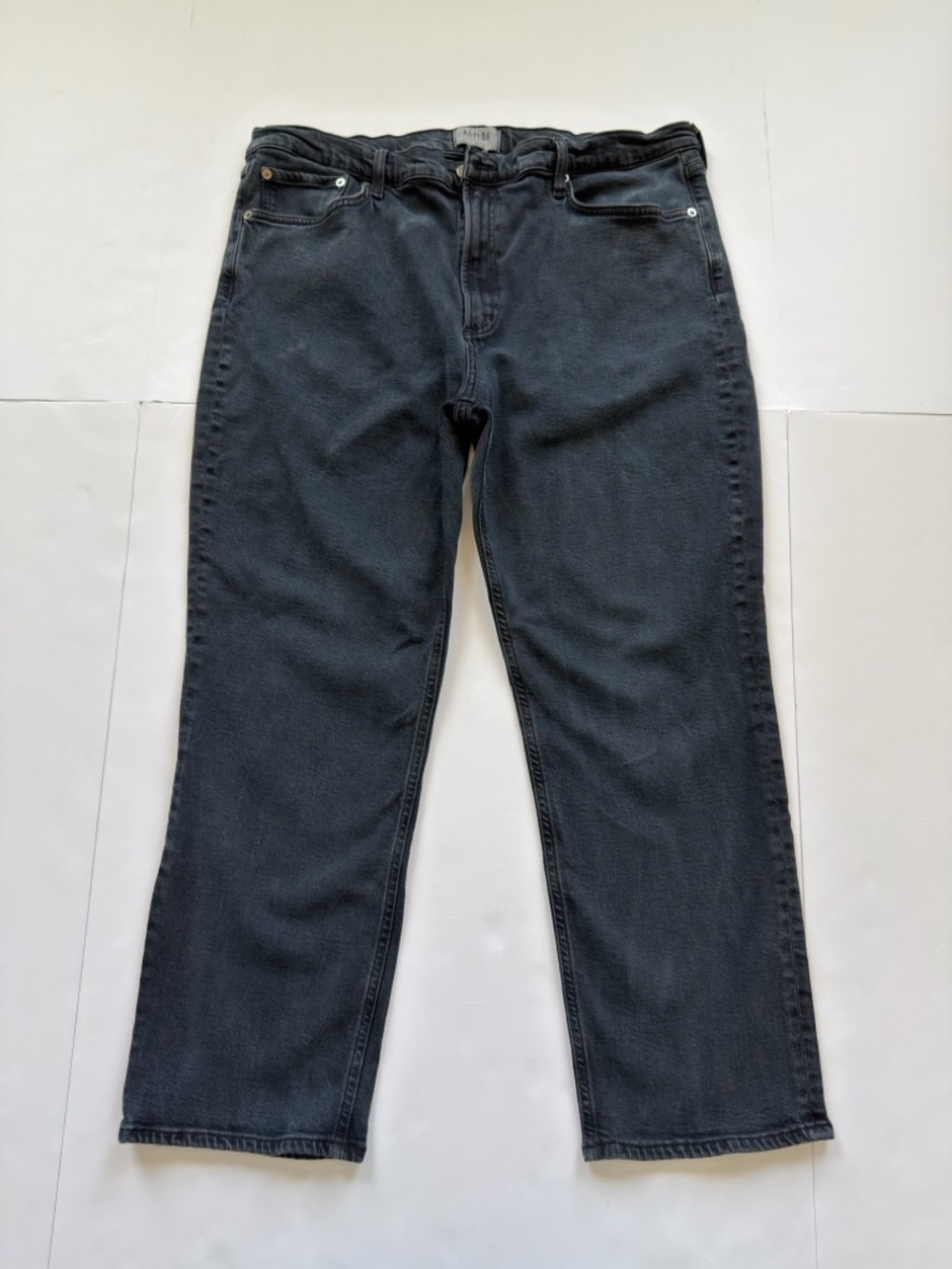 AGOLDE Kye Mid Rise Straight Leg Jeans – Black Wash – Size 34
